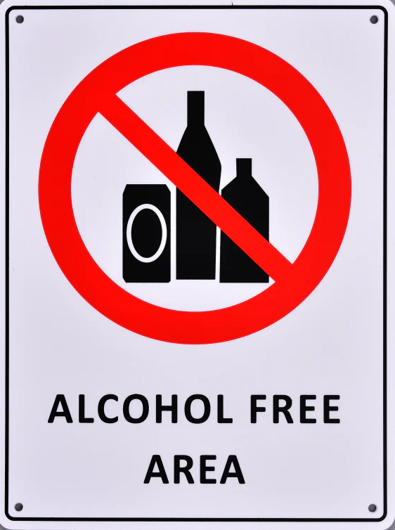 Alcohol Free Area Sign