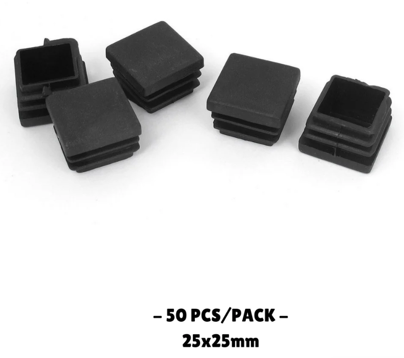 25x25MM - Square Plastic End Caps (10PCS/50PCS)