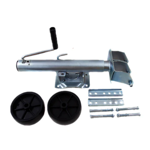 Trailer Jockey Wheel - Trailer Parts - Jack With Rubber Dual Wheel