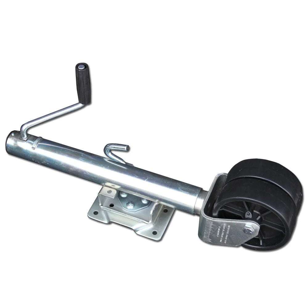 Trailer Jockey Wheel - Trailer Parts - Jack With Rubber Dual Wheel