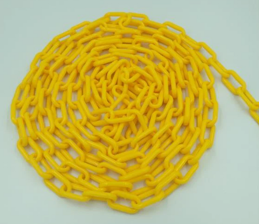Safety Chain 6mm x 25m Plastic Roll (Yellow) Warning